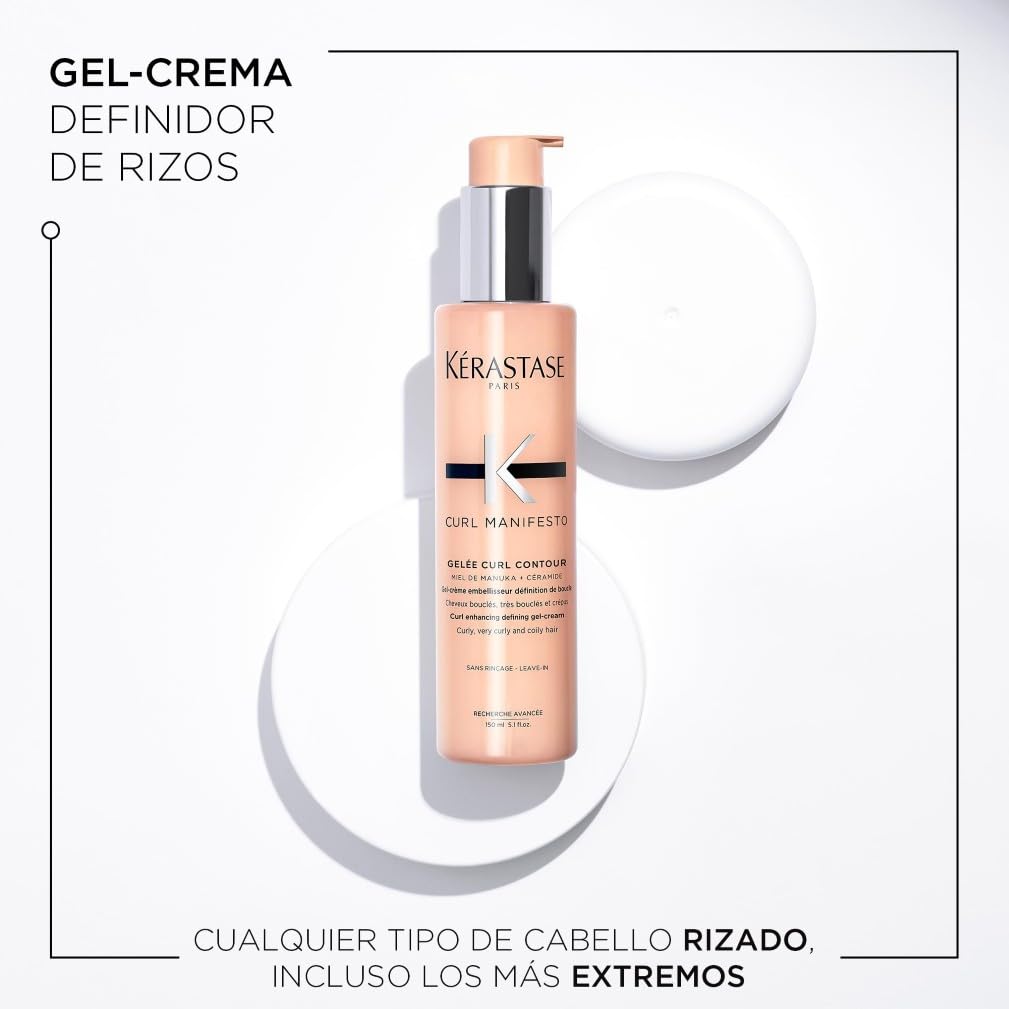 Kérastase Curl Manifesto, Crema Capilar Multiprotectora Antiencrespamiento, Nutre y Controla el Encrespamiento, Para Pelo Ondulado, Rizado o Afro, Gelée Curl Contour, 150 ml