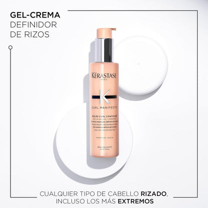 Kérastase Curl Manifesto, Crema Capilar Multiprotectora Antiencrespamiento, Nutre y Controla el Encrespamiento, Para Pelo Ondulado, Rizado o Afro, Gelée Curl Contour, 150 ml