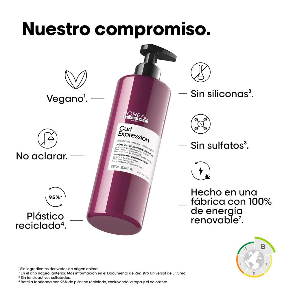 L’Oréal Professionnel, Crema Gelificada De Definición, para Cualquier Tipo De Rizos & Ondas, Curl Expression, 250 ml