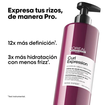 L’Oréal Professionnel, Crema Gelificada De Definición, para Cualquier Tipo De Rizos & Ondas, Curl Expression, 250 ml