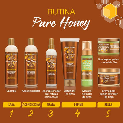 Creme of Nature - Pure Honey Activador de Rizos, con Miel Pura, Aceite de Coco y Manteca de Karité, Define, Alarga y Prolonga los Rizos, Sin Aclarado, para Pelo Rizado - 310 ml