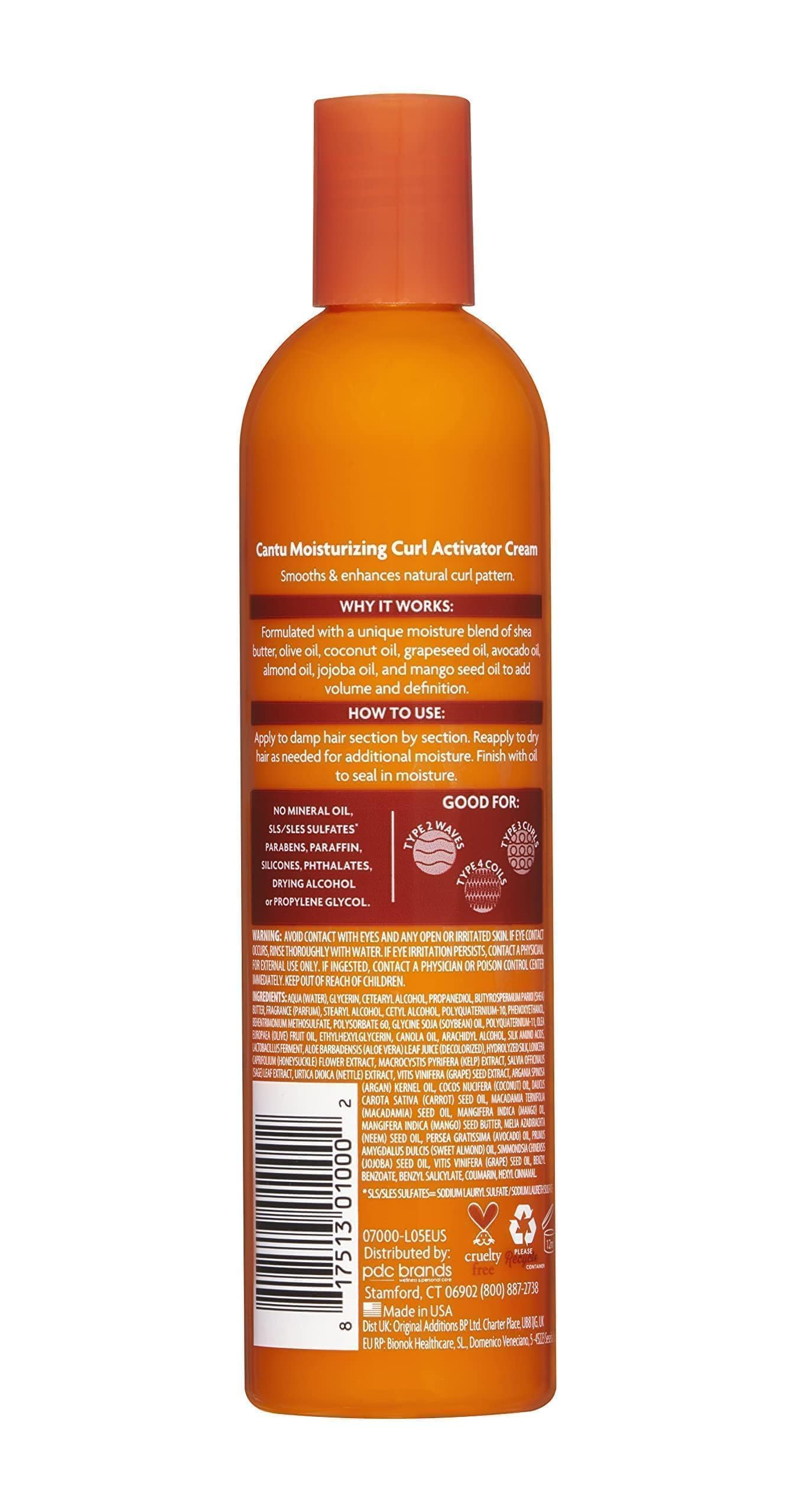CANTU - Crema Capilar para Cabello Rizado - Suaviza y Aporta Brillo - Fórmula con Manteca de Karité - Práctico Dosificador - 355 ml