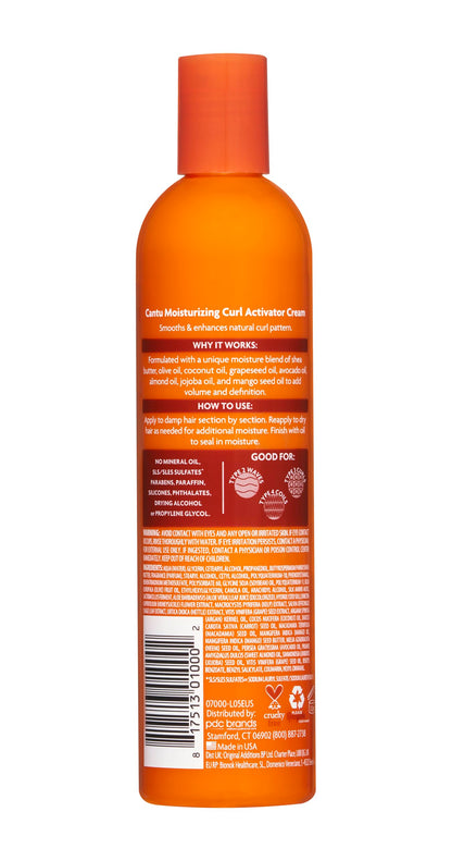 CANTU - Crema Capilar para Cabello Rizado - Suaviza y Aporta Brillo - Fórmula con Manteca de Karité - Práctico Dosificador - 355 ml