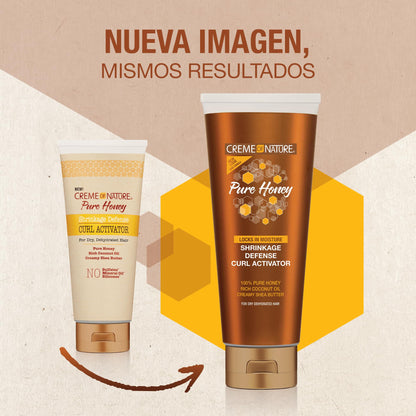 Creme of Nature - Pure Honey Activador de Rizos, con Miel Pura, Aceite de Coco y Manteca de Karité, Define, Alarga y Prolonga los Rizos, Sin Aclarado, para Pelo Rizado - 310 ml